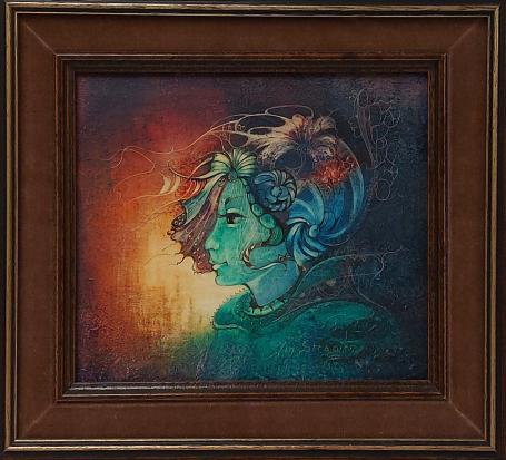 Kunstwerkje op paneel Belgische kunstenares Jin Stragier