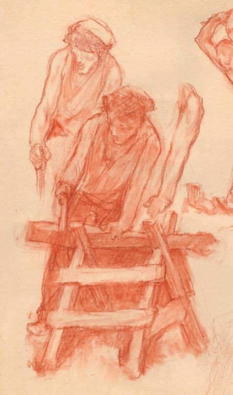 Jules Pierre van Biesbroeck (Jr) met een tekening