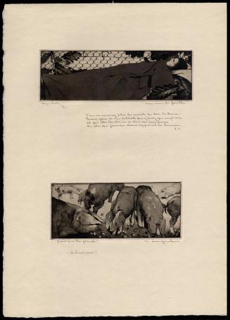 Langaskens Maurice met twee etsen