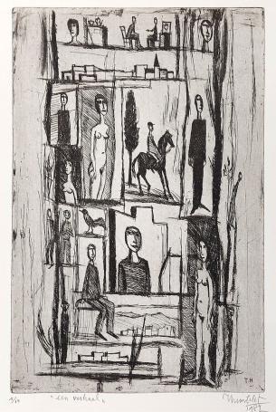 Kunstwerkje op papier van de Belgische kunstenaar Theo Humblet kopen