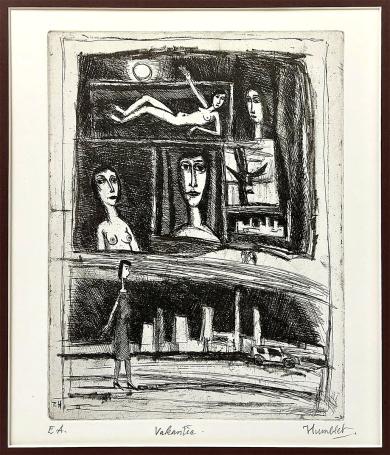 Kunstwerkje op papier van de Leuvense kunstenaar Theo Humblet kopen