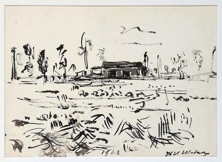 Tekening getekend door Henri Victor Wolvens