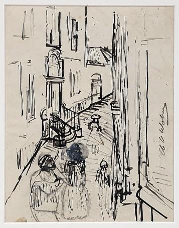 De straat getekend door Henri Victor Wolvens