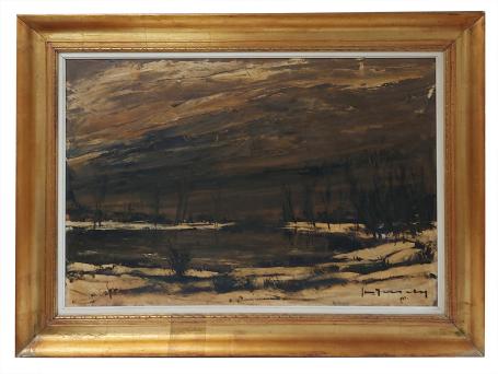Schilderij op paneel van de Belgische kunstschilder Stephaan Tessely