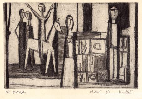 Kunstwerkje op papier van de Belgische kunstenaar Theo Humblet kopen