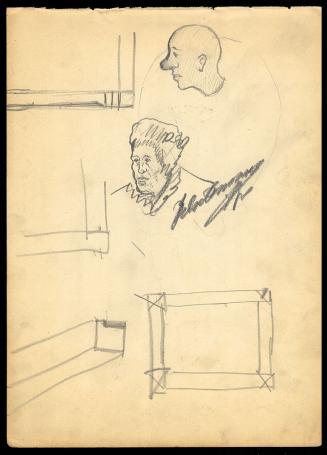 Felix Timmermans met tekeningen op papier