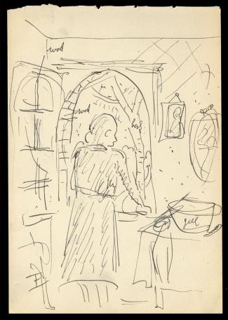 Tekening van Felix Timmermans met monogram