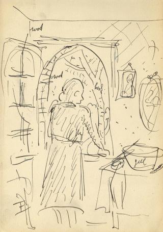 Felix Timmermans met tekening op papier