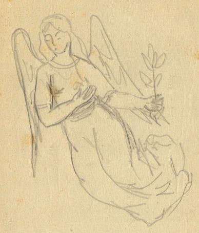 Felix Timmermans met tekening op papier