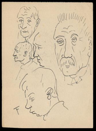 Felix Timmermans met tekeningen voor en achterzijde