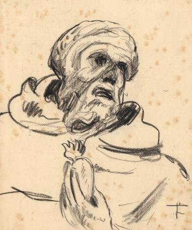 Felix Timmermans met tekening met monogram