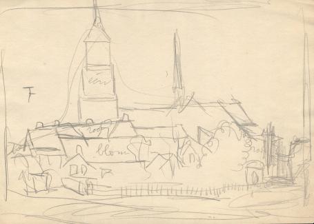 Felix Timmermans met tekening op papier