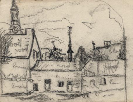 Felix Timmermans met tekening op papier