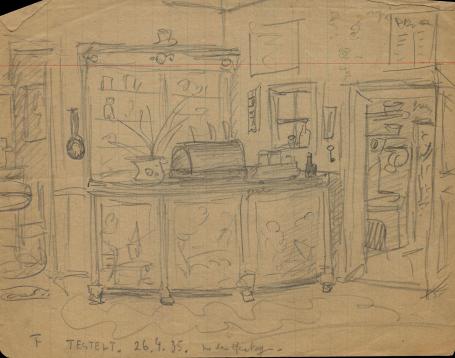 Felix Timmermans met tekening op papier