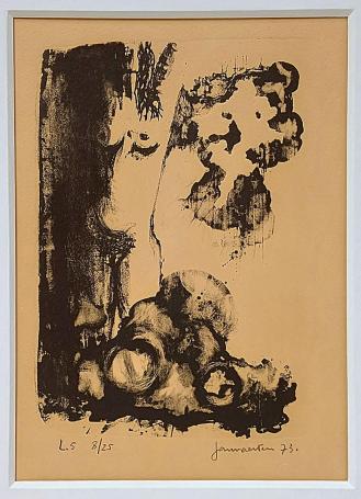 Litho uit 1973 van de Belgische kunstenaar Jan Vaerten