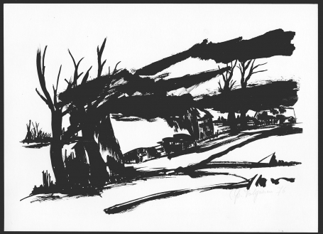 Litho Belgische kunstenares Yvonne Valgaeren