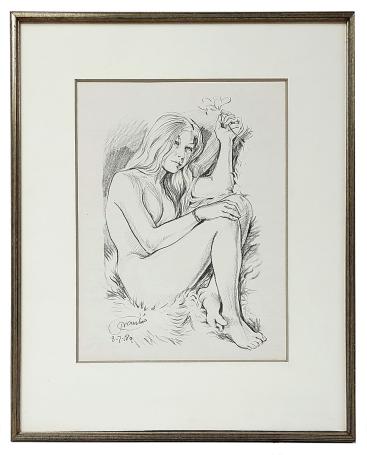 Tekening van Belgische kunstenaar Frank Van Damme