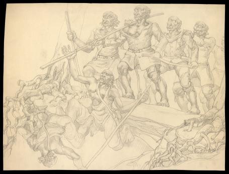 Tekening van de Belgische kunstenaar Edmond Van Dooren kopen