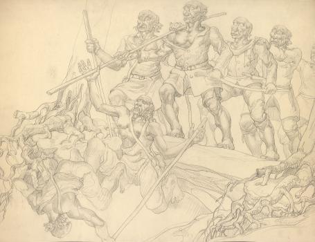 Potloodtekening, Belgische tekenaar Edmond Van Dooren