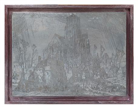 Etsplaat van de Belgische kunstenaar Edmond Van Dooren