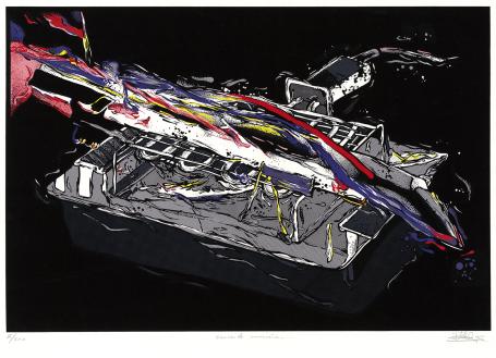 Zeefdruk uit 1977 van de Belgische graficus E. Hoorne