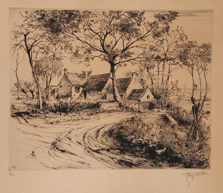 Ets uit 1938 van de Belgische kunstenaar Jules Vanpaemel