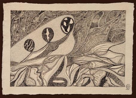 Joanne Vansevenant met een pentekening