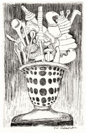 Gesigneerde grafiek van Vic Gentils uit 1981