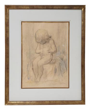 Opgehoogde tekening van de Antwerpse kunstenaar Jules Van Ael kopen