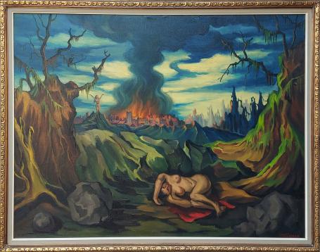 Virgile Van Malder met surrealistisch kunstwerk