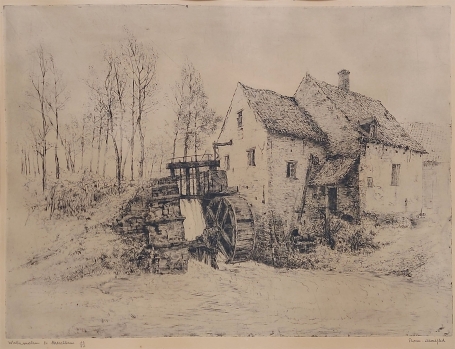 Belgische etser Romain Malfliet met een ets