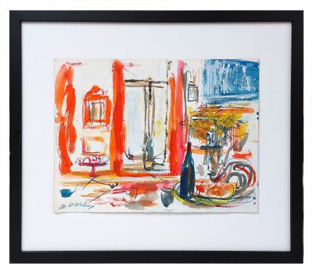 Aquarel van de Belgische tekenaar Henri Victor Wolvens