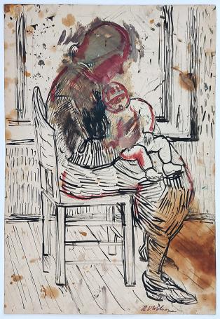 Tekening getekend door Henri Victor Wolvens