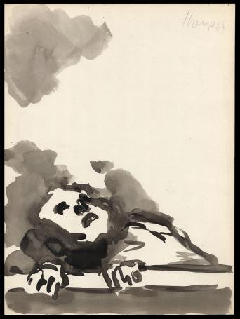 Kunstwerk op papier van de Belgische kunstenaar Yvan Theys