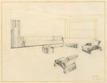 Belgische architect Maurice Carlier  met een tekening