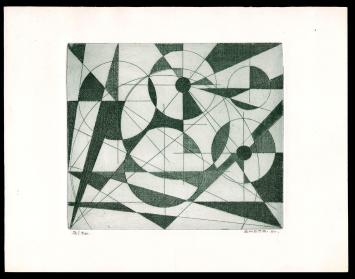 abstracte ets van L. Smets, Belgische graficus