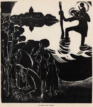 Linosnede van Jan Frans Cantré uit 1932