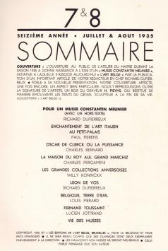 2532. L'ART BELGE, 16 année, Juillet & Aout, 7&8 Constantin Meunier
