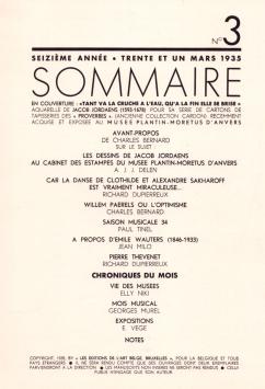 2533. L'ART BELGE, 16 année, Mars 1935, numero 3
