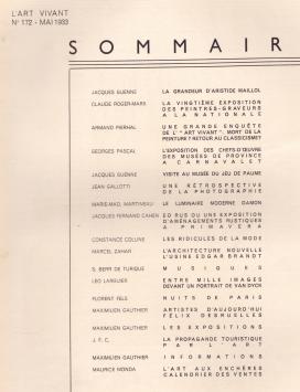 LA 045. L'art vivant N° 172 Mai 1933