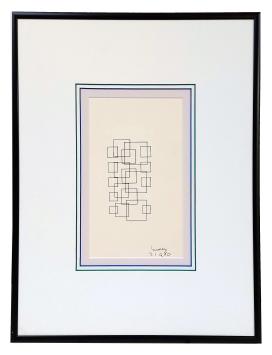 Geometrische compositie zwarte vierkanten