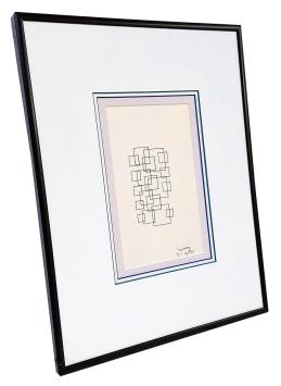 Geometrische compositie zwarte vierkanten