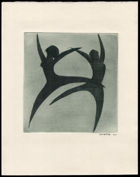 Abstracte ets van de Mechelse kunstenaar Léon Smets