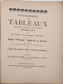 2504. Ville d'anvers, Salle Wynen 1924 Tableaux des Maitres
