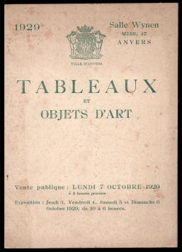 Salle Wynen Tableaux et objets d'art 7 oct 1929