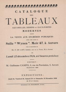 La vente aux enchères publiques  Lundi 22 décembre 1924