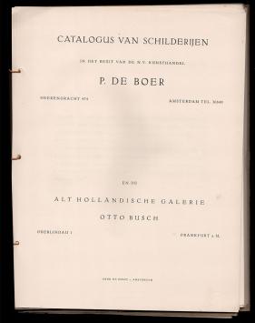 Catalogus van schilderijen in het bezit van de N.V. kunsthandel P. De Boer 