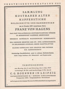 C.G. Boerner in Leipzig am 2. und 3. Mai 1927