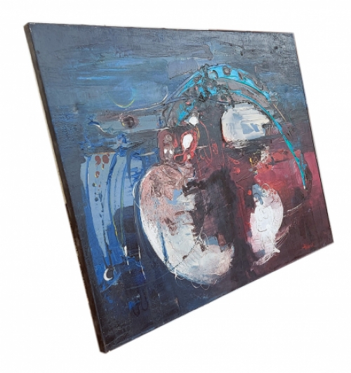 Abstract schilderij van de Belgische schilder Bert Hildebrandt
