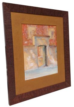 Gouache,  het deurtje in de gevel